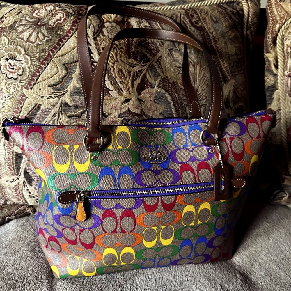 Coach Rainbow Tote in Signature Canvas